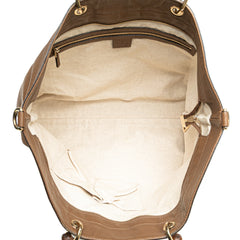 Large Calfskin Bamboo Shopper Satchel