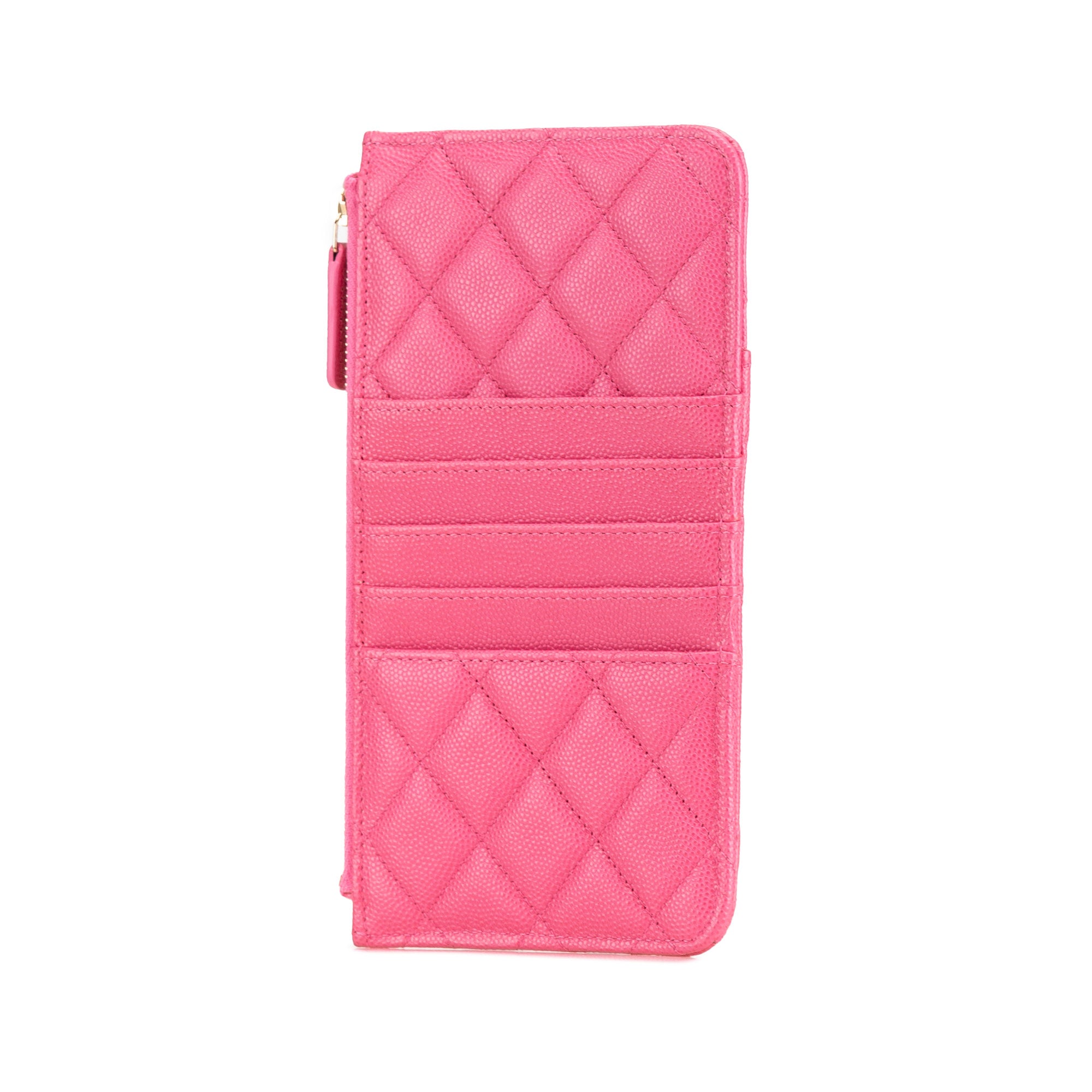 CC Quilted Caviar Flat Phone Case Wallet Pouch