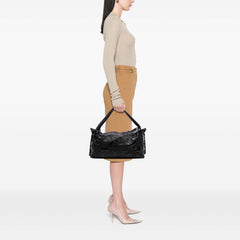 Lambskin and Patent Brooklyn Patchwork Hobo Bag