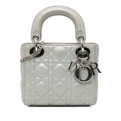 Mini Iridescent Lambskin Cannage Lady Dior