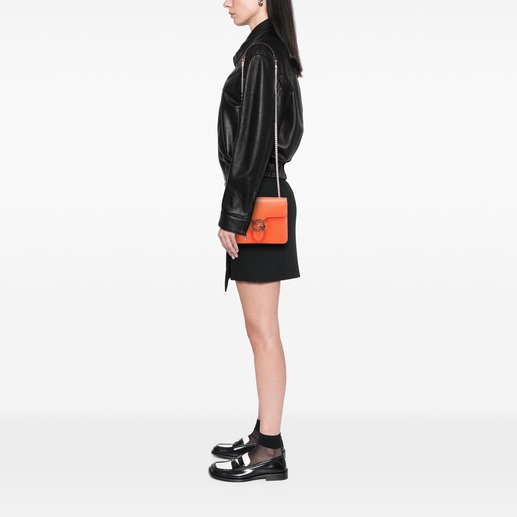 Small Dollar Calfskin Interlocking G Crossbody