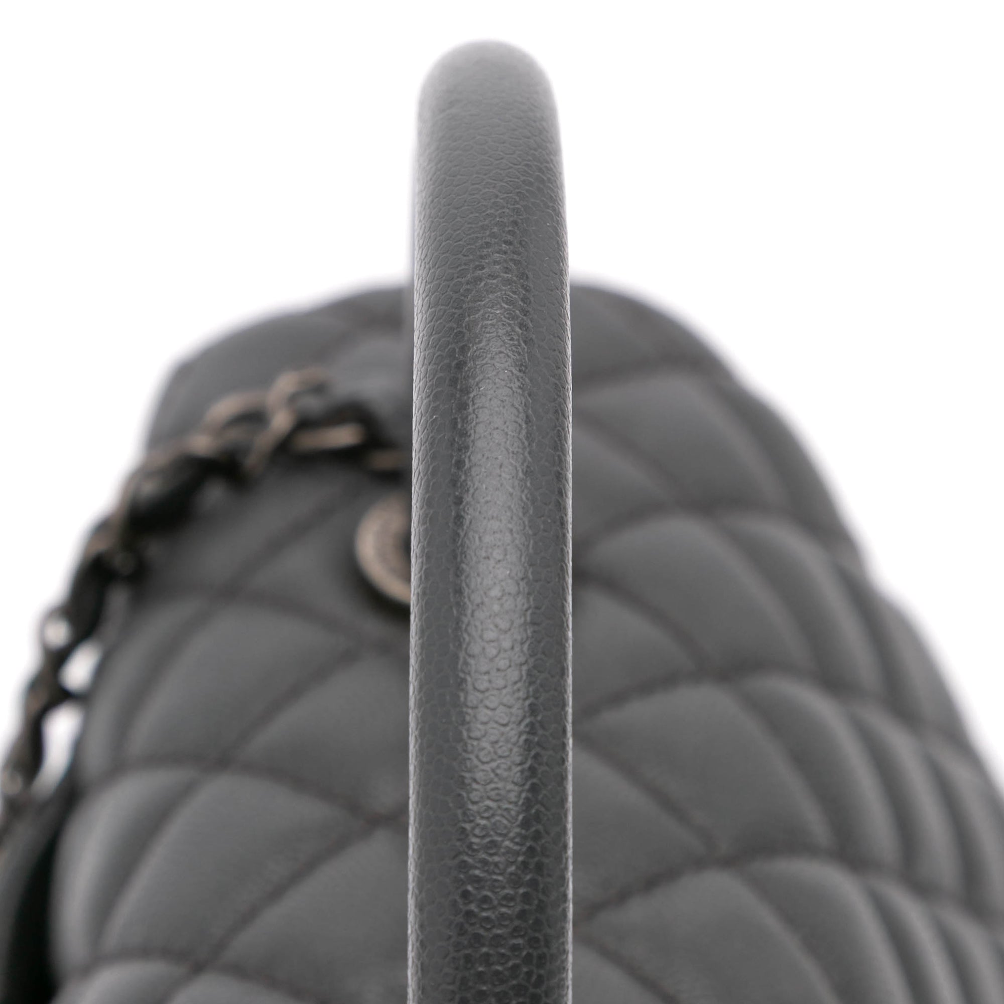 Large Quilted Caviar Coco Top Handle Bag