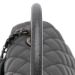 Large Quilted Caviar Coco Top Handle Bag