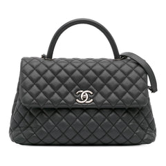 Large Quilted Caviar Coco Top Handle Bag