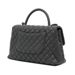Large Quilted Caviar Coco Top Handle Bag