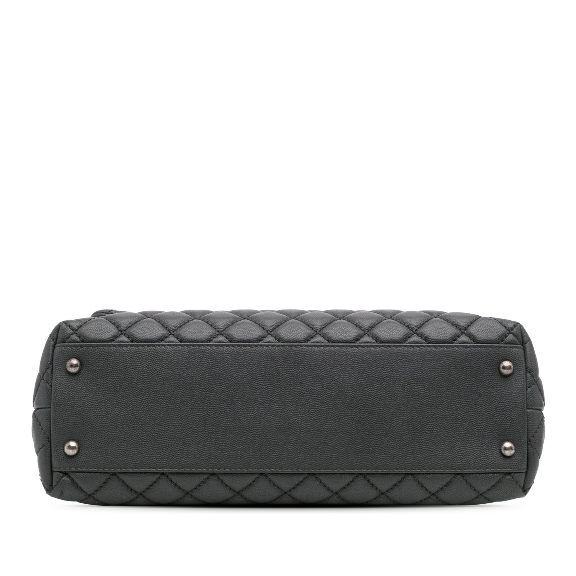 Large Quilted Caviar Coco Top Handle Bag