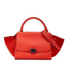 Small Leather Trapeze Satchel