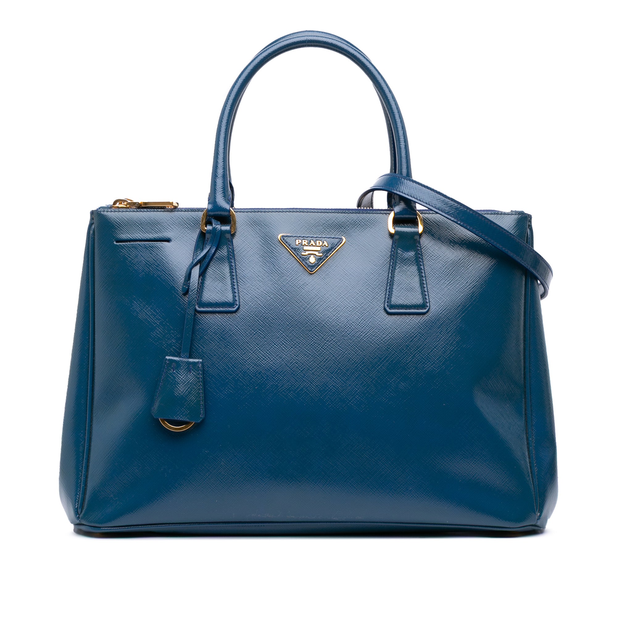 Medium Saffiano Vernice Galleria Double Zip Satchel