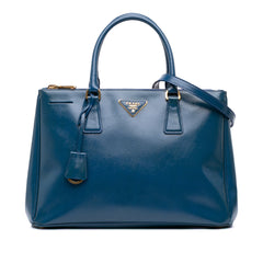 Medium Saffiano Vernice Galleria Double Zip Satchel