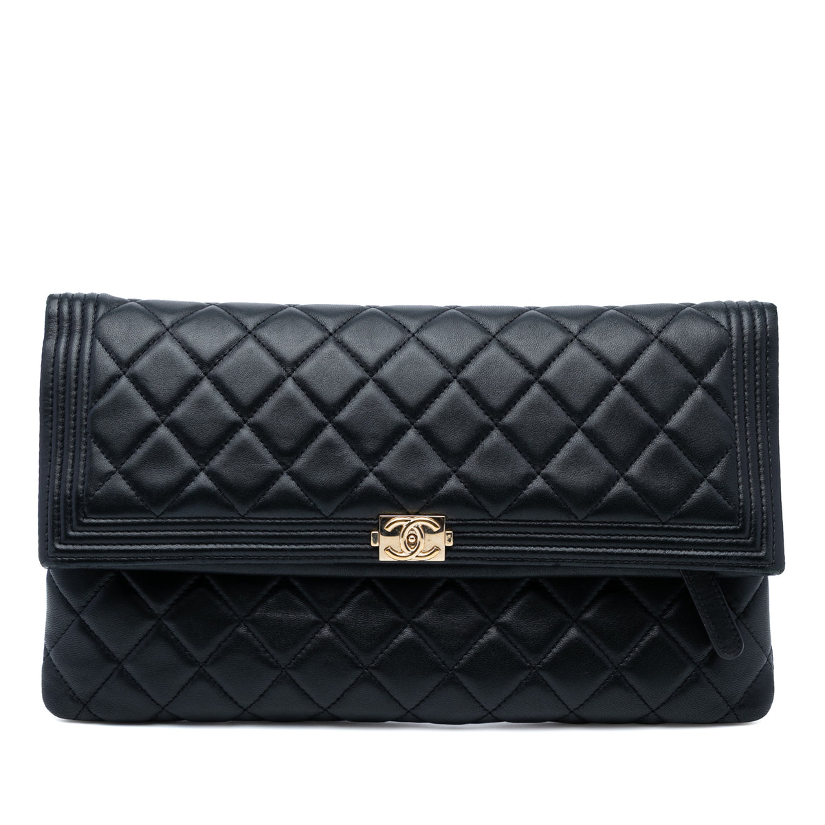 Quilted Lambskin Boy Foldover Clutch