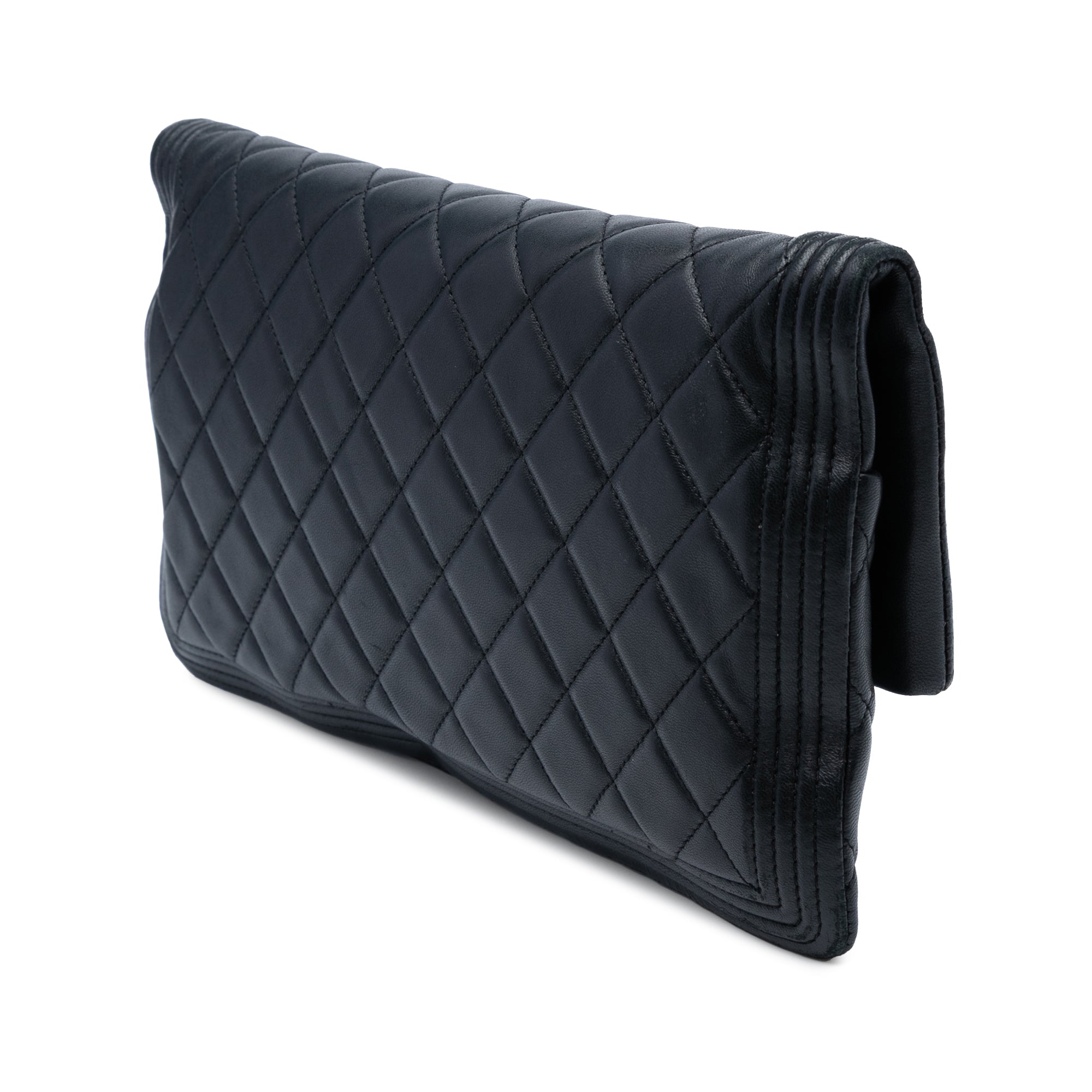 Quilted Lambskin Boy Foldover Clutch