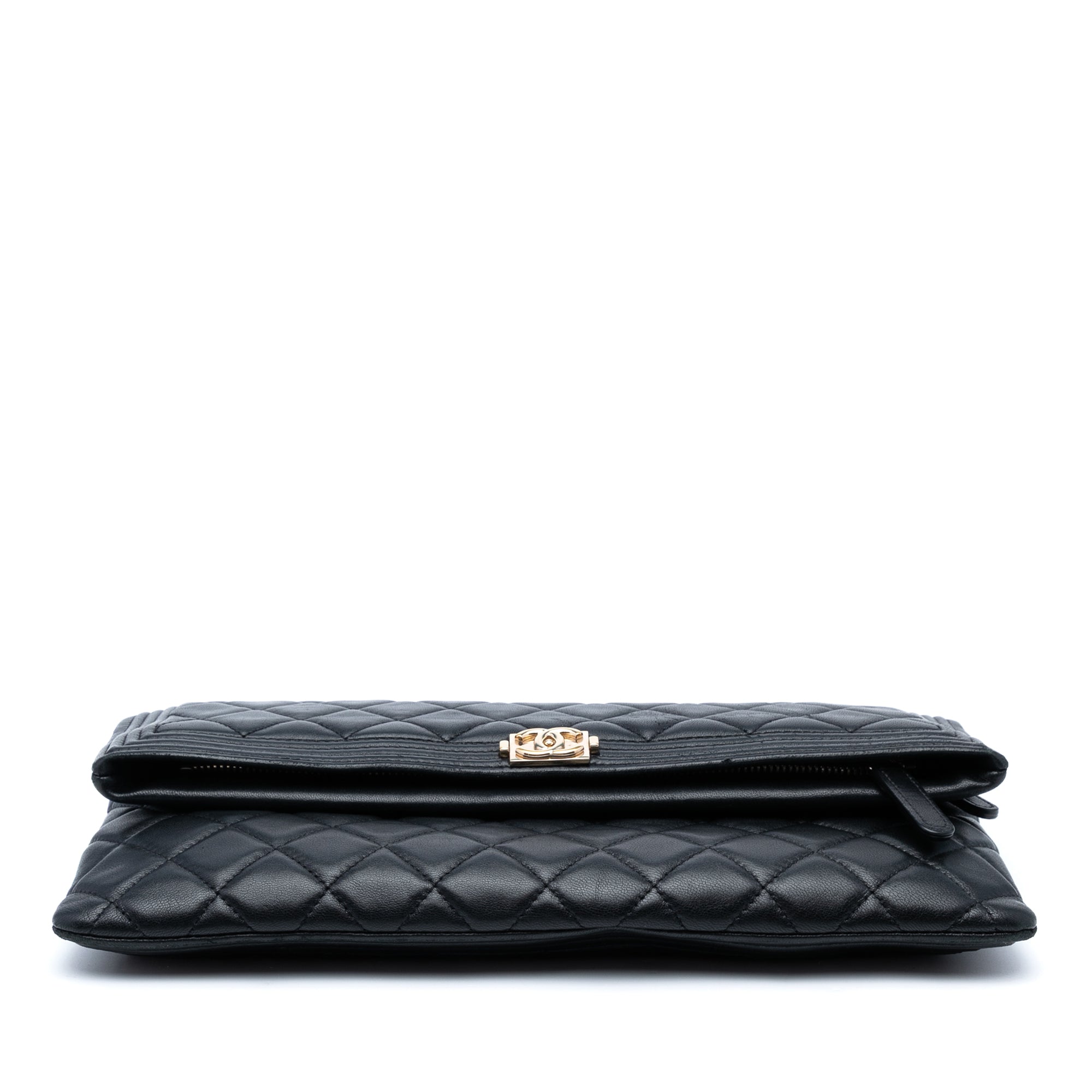 Quilted Lambskin Boy Foldover Clutch