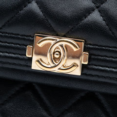 Quilted Lambskin Boy Foldover Clutch
