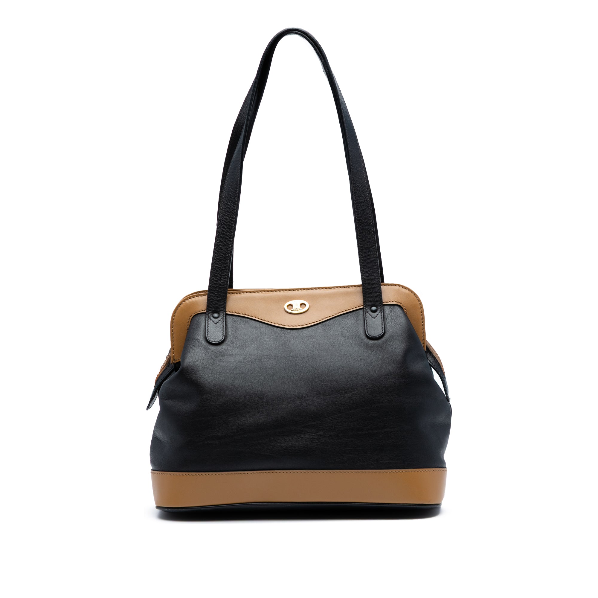 Bicolor Leather Shoulder Bag