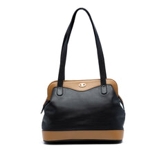 Bicolor Leather Shoulder Bag