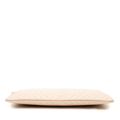 Large Quilted Caviar Chevron O Case Zip Pouch