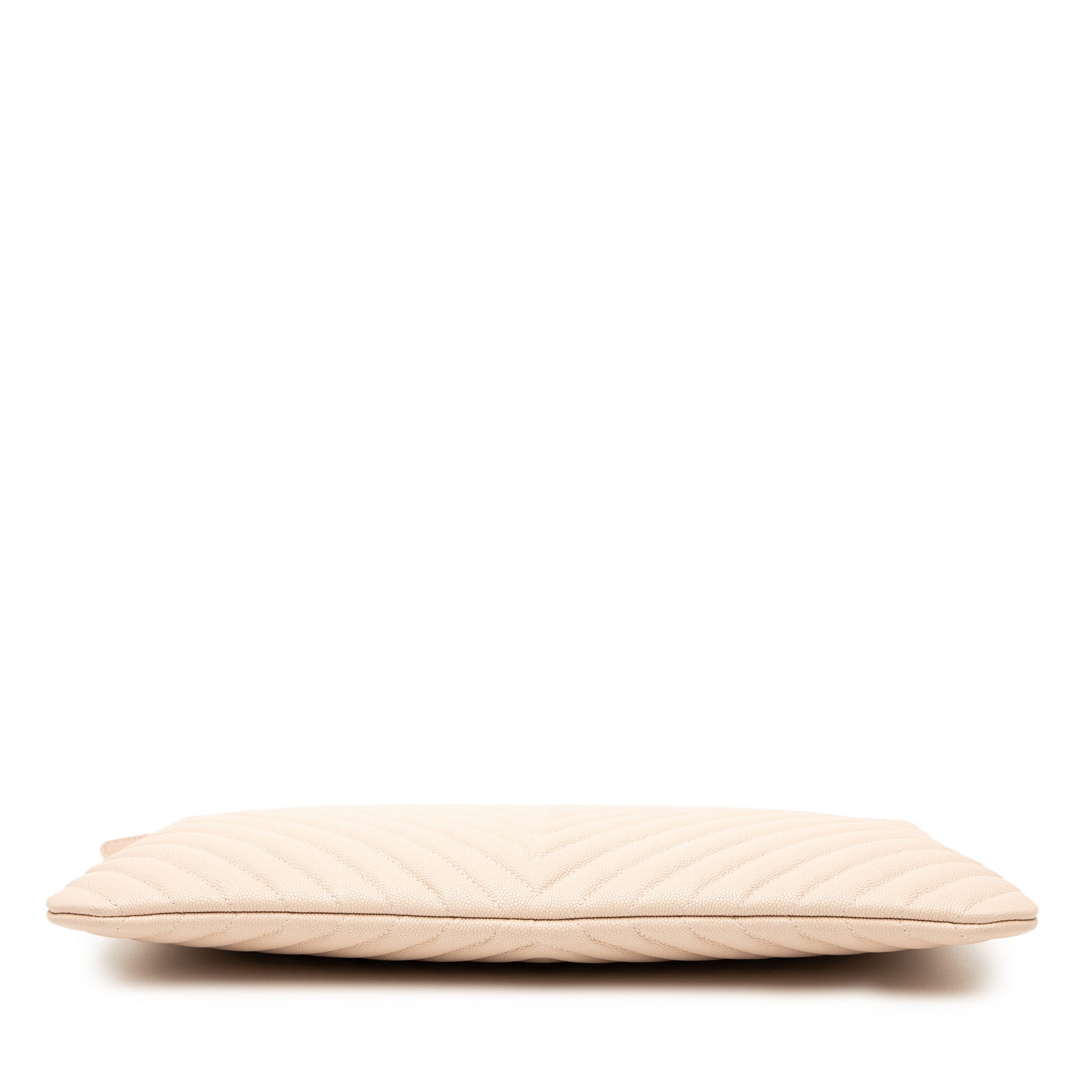 Large Quilted Caviar Chevron O Case Zip Pouch