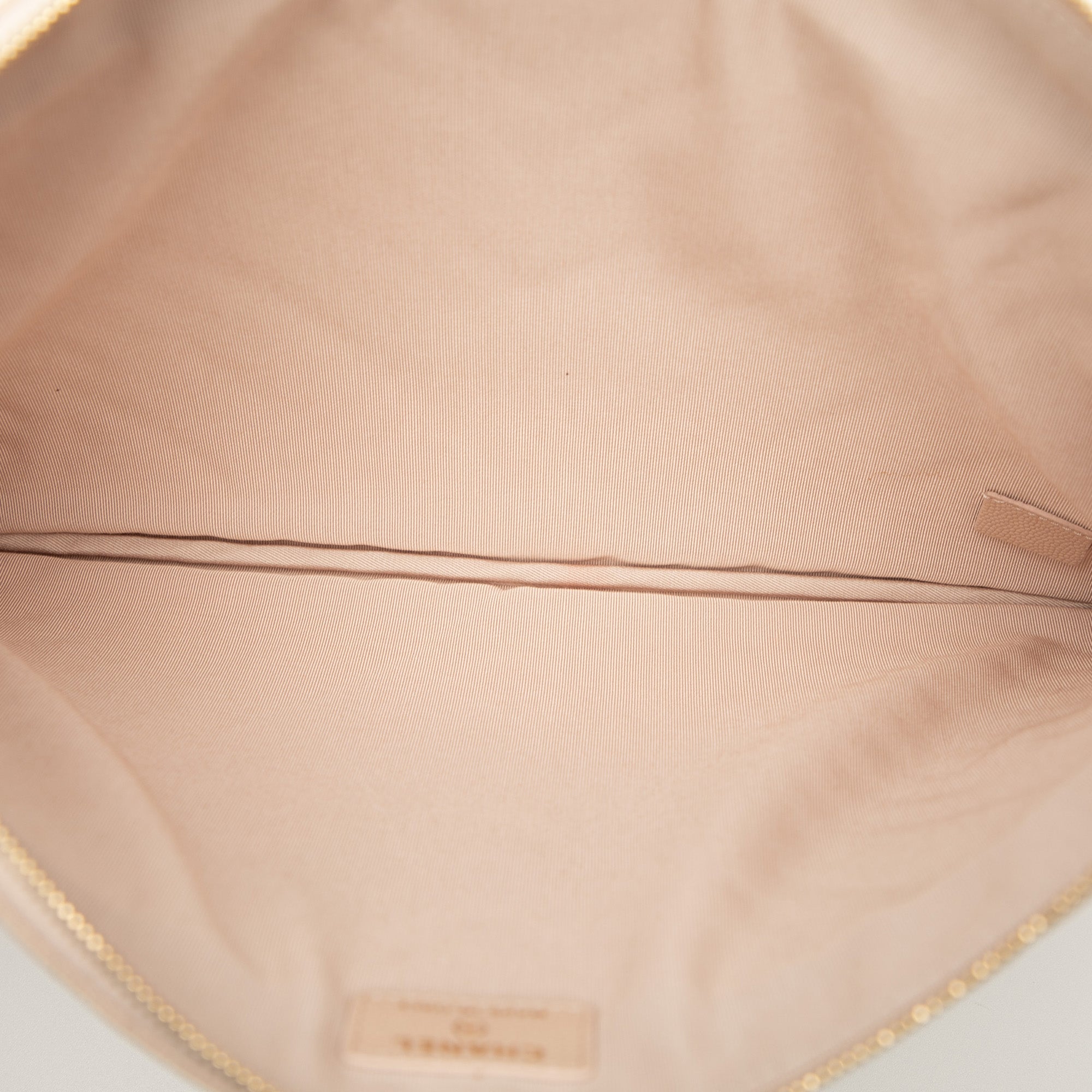 Large Quilted Caviar Chevron O Case Zip Pouch