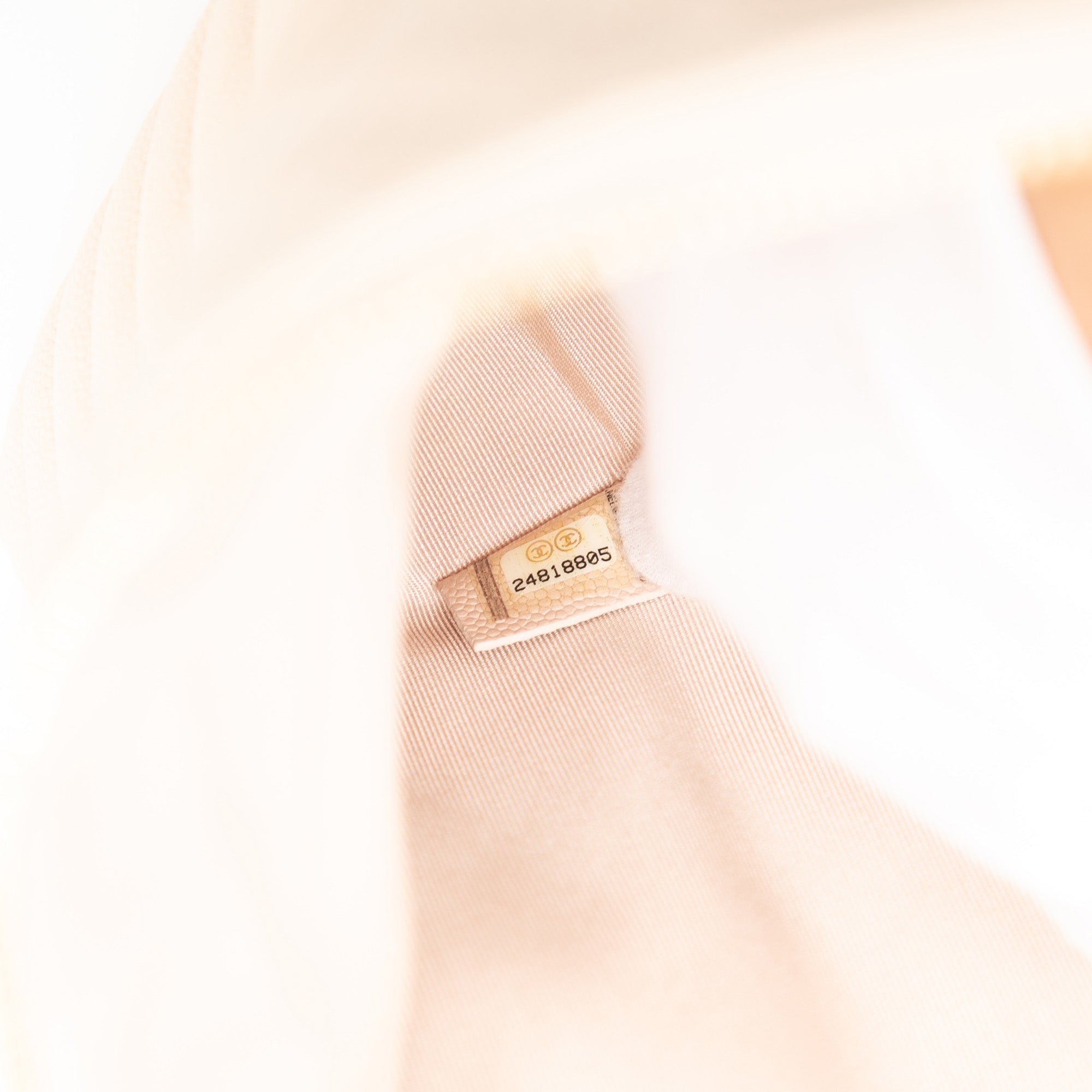 Large Quilted Caviar Chevron O Case Zip Pouch