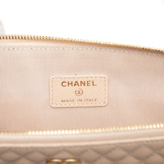 Large Quilted Caviar Chevron O Case Zip Pouch