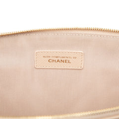 Large Quilted Caviar Chevron O Case Zip Pouch