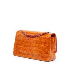 Jumbo Classic Patent Stiped Double Flap
