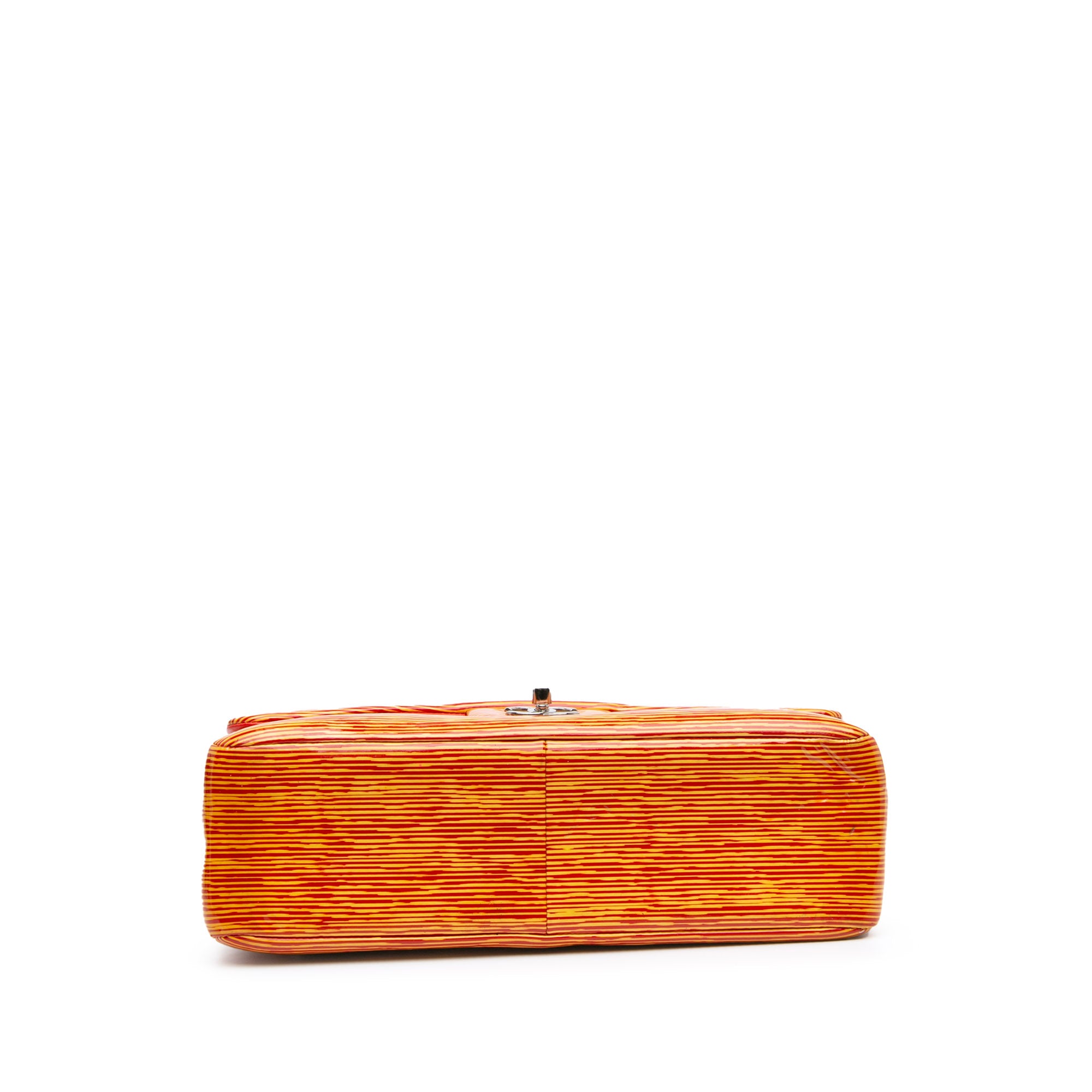 Jumbo Classic Patent Stiped Double Flap