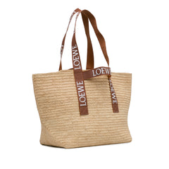 Raffia Fold Shopper Tote