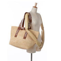 Raffia Fold Shopper Tote