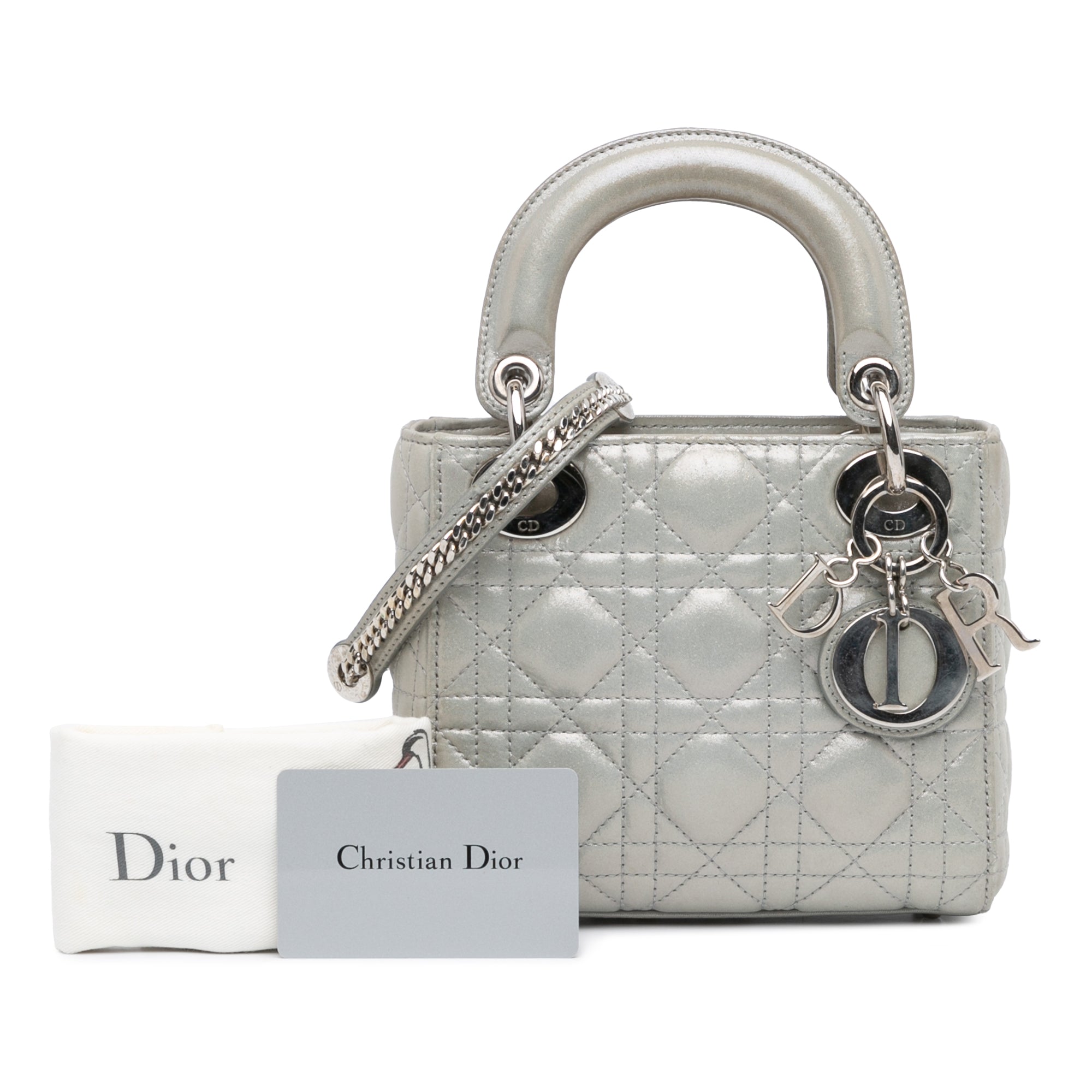 Mini Iridescent Lambskin Cannage Lady Dior