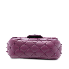 Extra Mini Rectangular Lambskin Beaded Single Flap