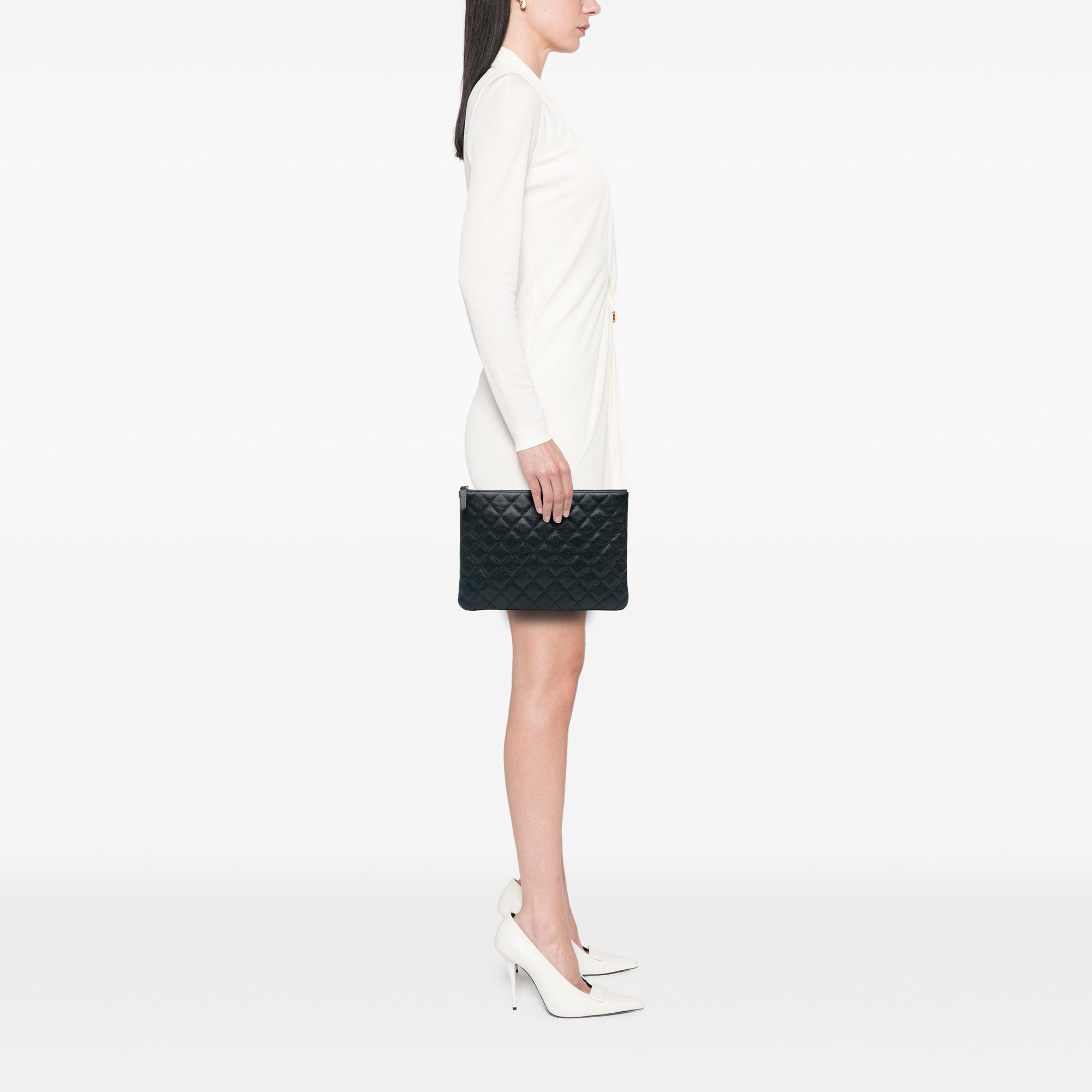 Medium Quilted Caviar O Case Clutch
