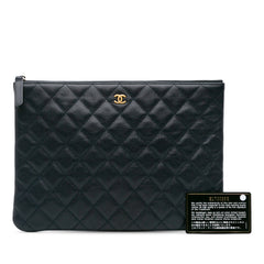 Medium Quilted Caviar O Case Clutch