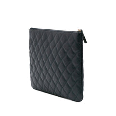 Medium Quilted Caviar O Case Clutch