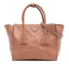 Glace Calf Twin Pocket Satchel