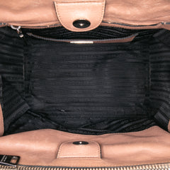 Glace Calf Twin Pocket Satchel