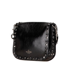 Craquele Calfskin Guitar Strap Rockstud Rolling Flap Crossbody