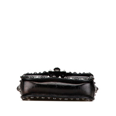 Craquele Calfskin Guitar Strap Rockstud Rolling Flap Crossbody