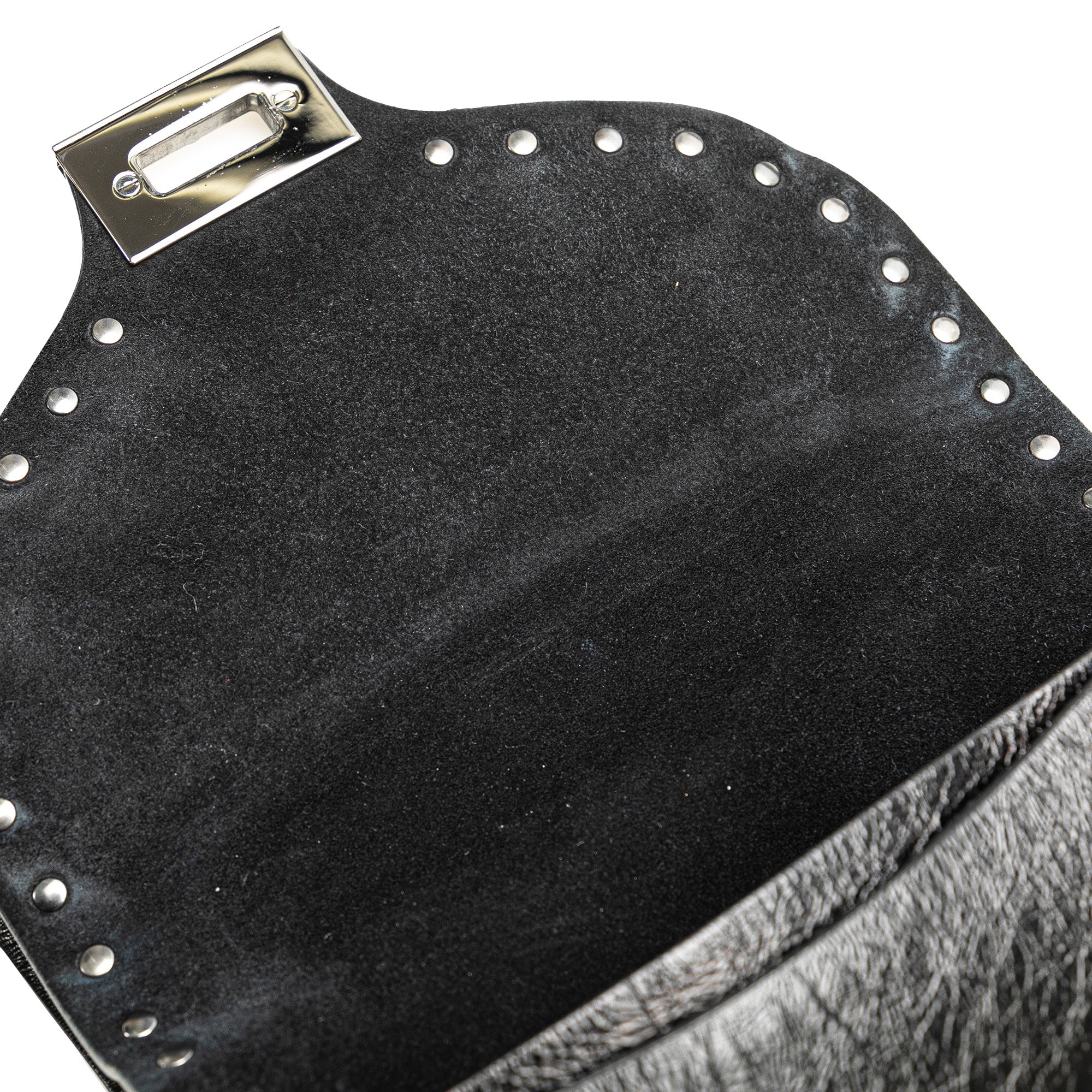 Craquele Calfskin Guitar Strap Rockstud Rolling Flap Crossbody