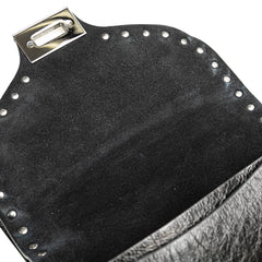 Craquele Calfskin Guitar Strap Rockstud Rolling Flap Crossbody