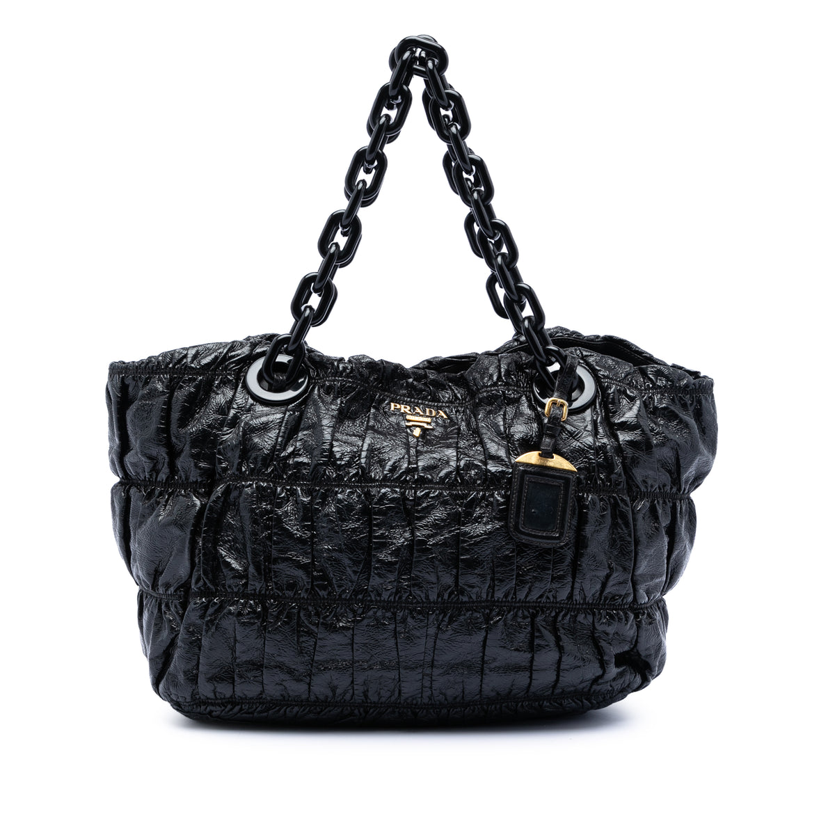 Vernice Gaufre Resin Chain Shopping Tote