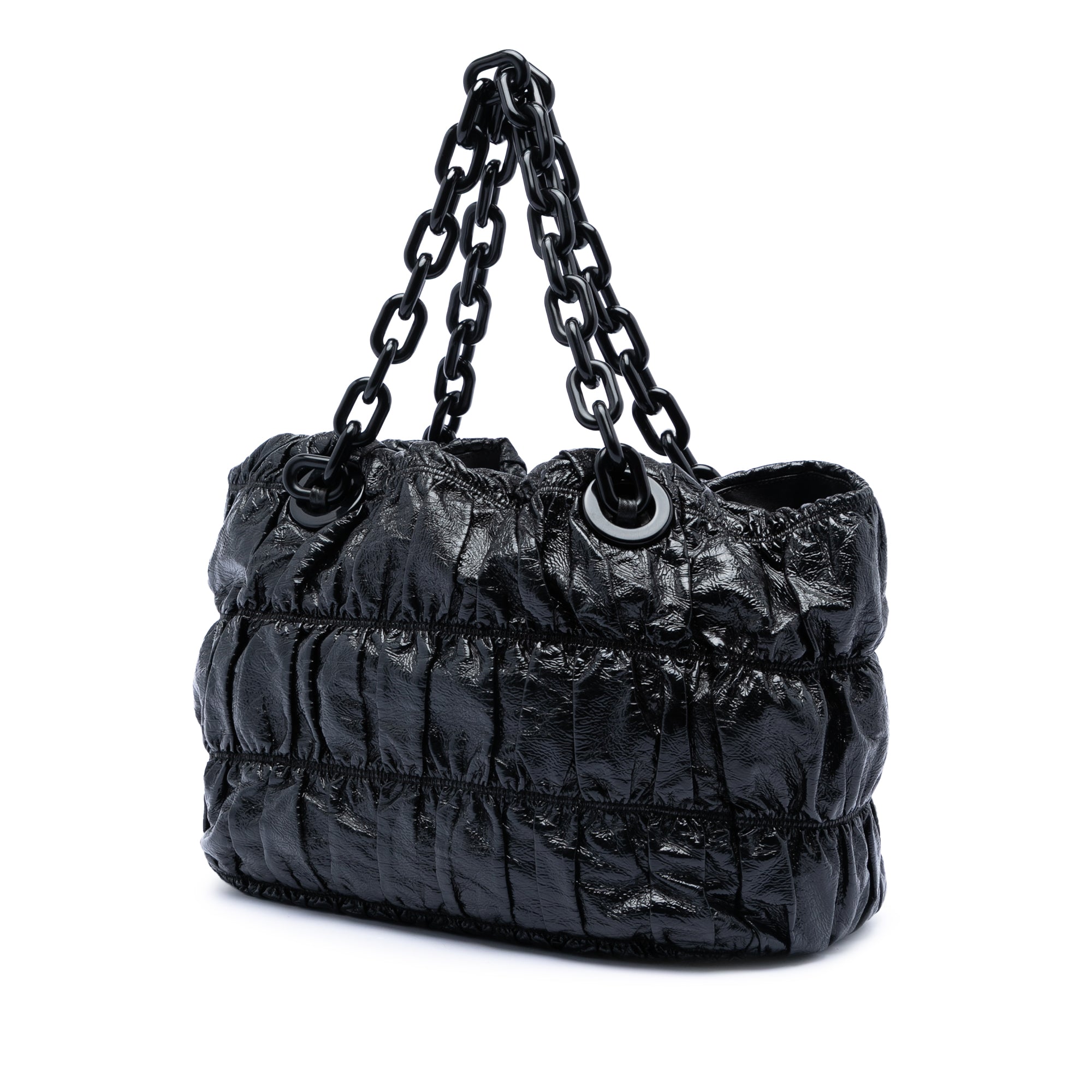 Vernice Gaufre Resin Chain Shopping Tote