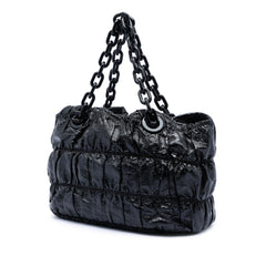 Vernice Gaufre Resin Chain Shopping Tote