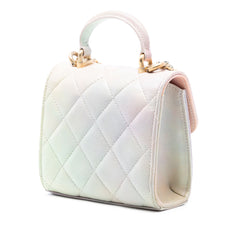 CC Quilted Lambskin Ombre Top Handle Flap Clutch With Chain