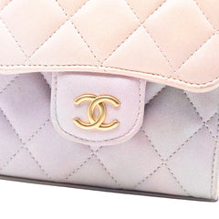CC Quilted Lambskin Ombre Top Handle Flap Clutch With Chain