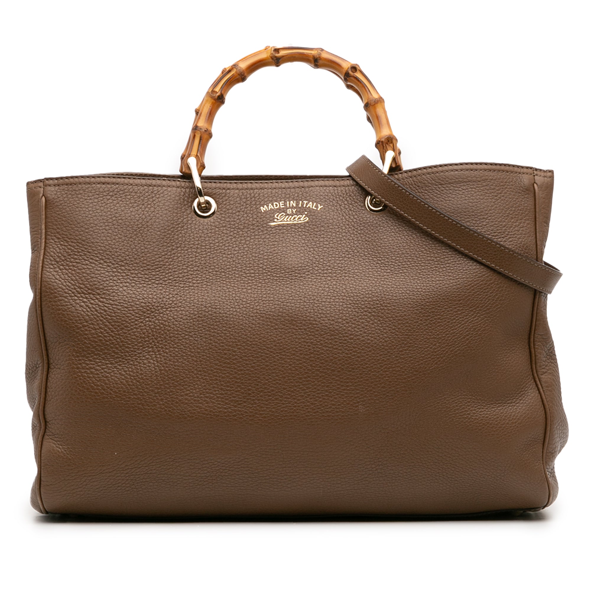 Large Calfskin Bamboo Shopper Satchel