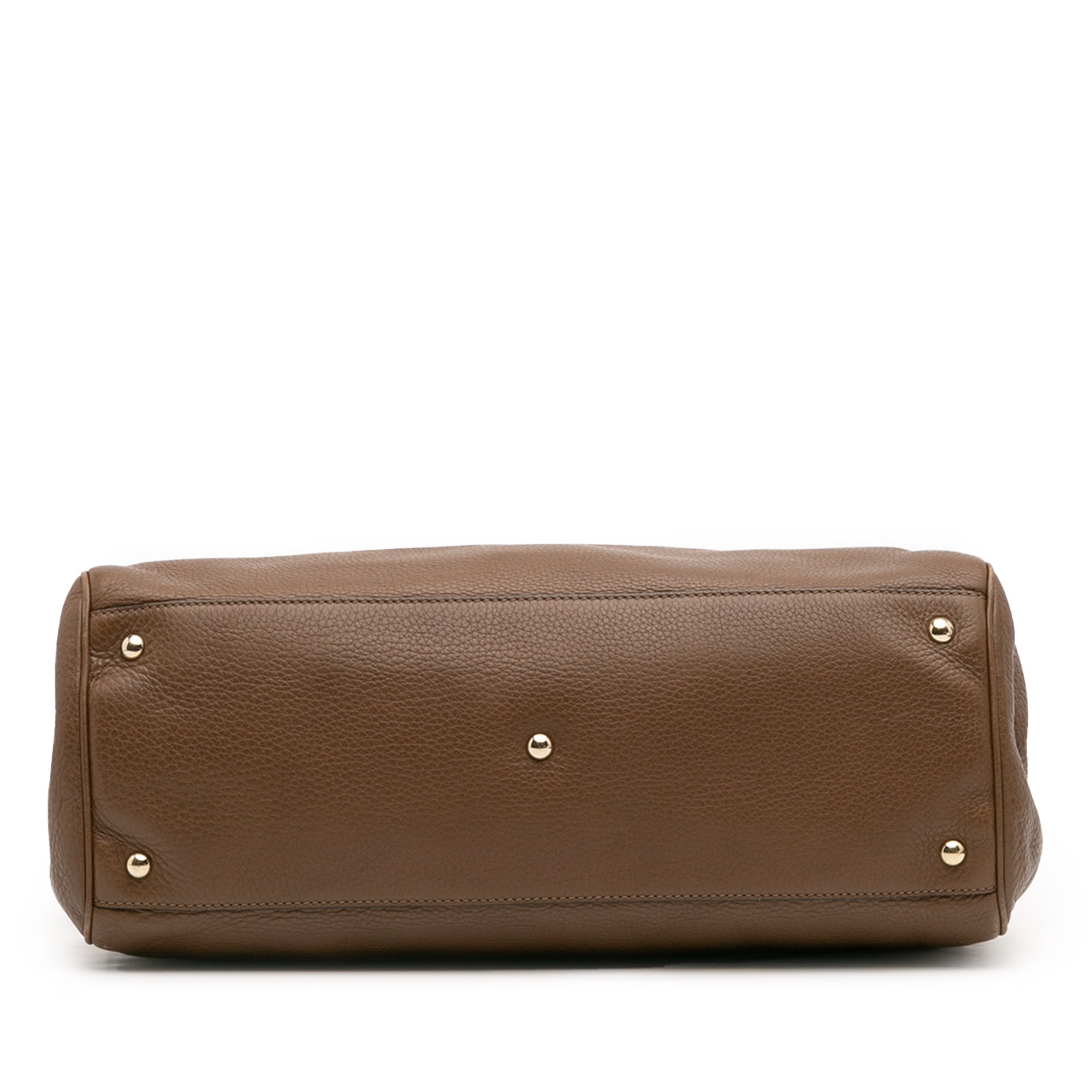 Large Calfskin Bamboo Shopper Satchel