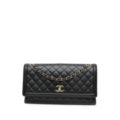 Jumbo Quilted Lambskin 3 Compartment Flap