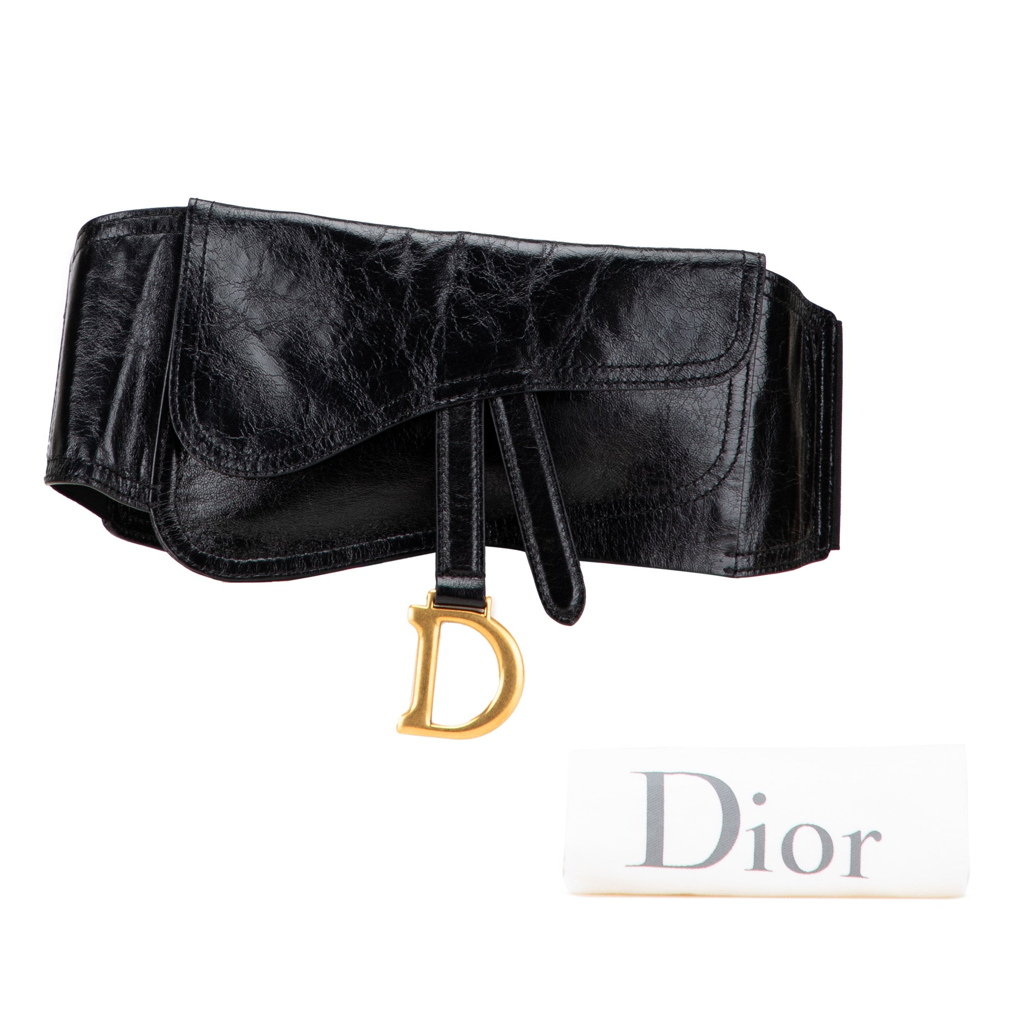 Crinkled Lambskin Saddle Belt Bag