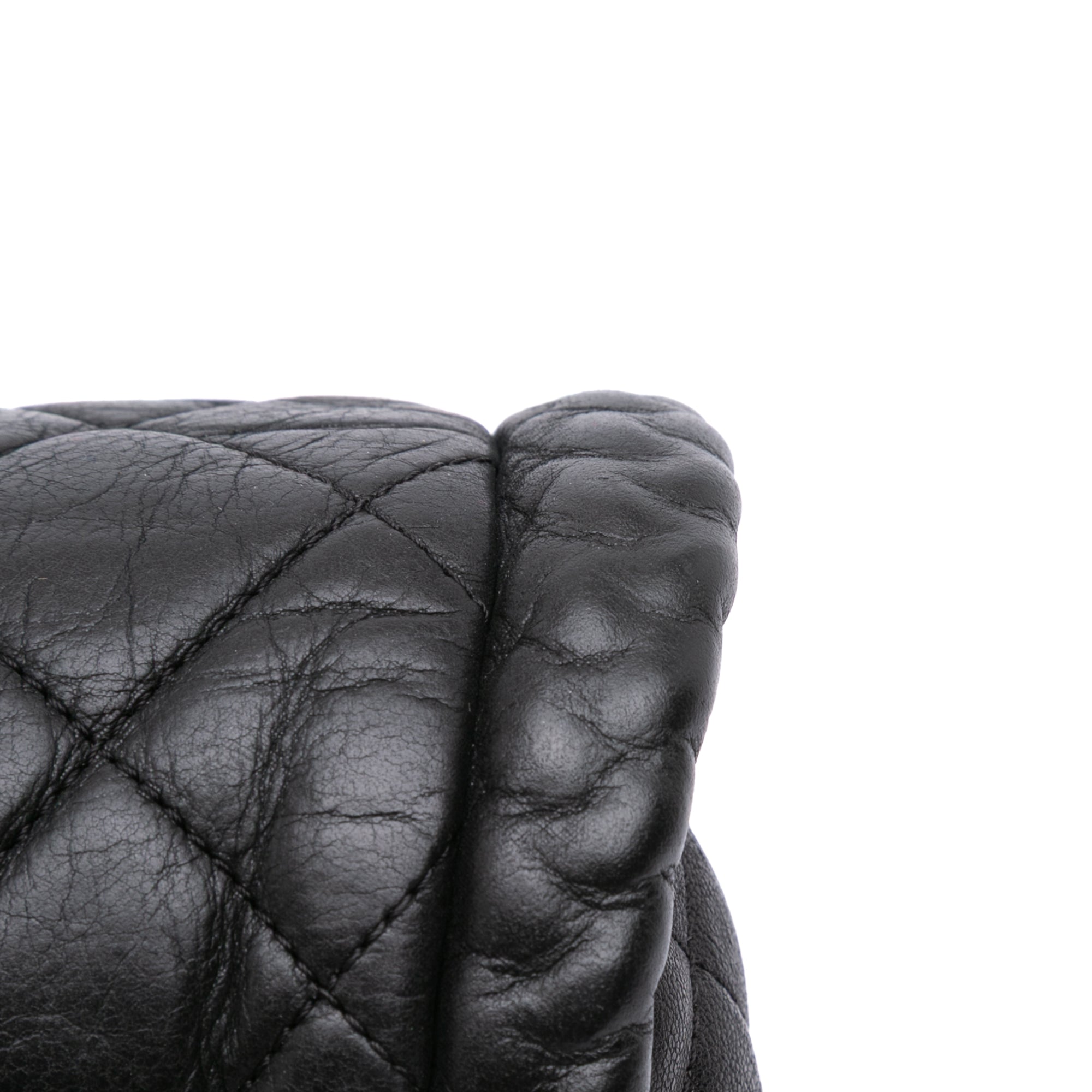 CC Quilted Washed Lambskin Studded Flap